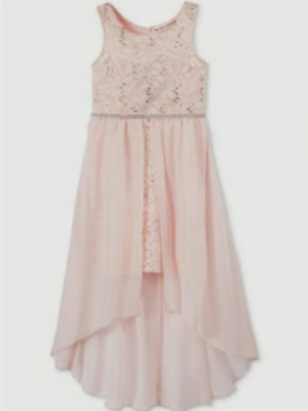 Crystal Doll Girls' Chiffon High-Low Overlay Dress size 8